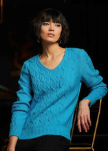 Load image into Gallery viewer, V-neck Cable Detail Sweater
